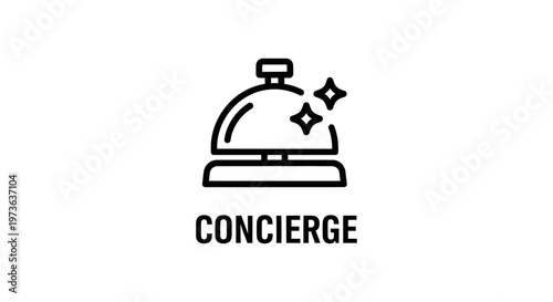 concierge service icon with a sparkling hotel bell representing premium hospitality and personalized customer support.