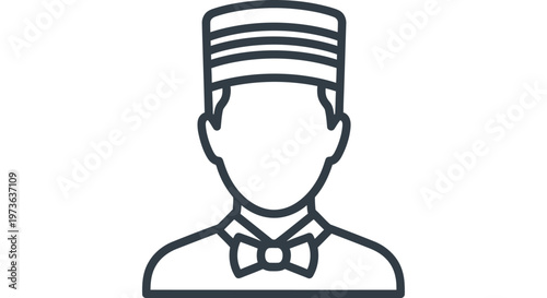 bellhop man wearing a uniform and bow tie a professional hotel porter icon for hospitality service industry concepts.