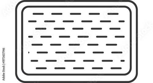 mattress bedding for sleep and comfort a simple line art icon illustration with a quilted pattern perfect for web graphics.