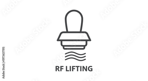 rf lifting icon depicting radiofrequency skin tightening treatment a modern anti-aging beauty technology for cosmetic procedures.