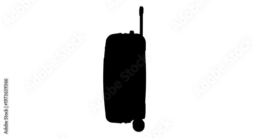Silhouette of a rolling suitcase ready for travel adventures.