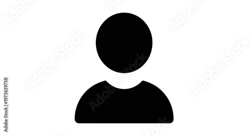 Simple Black Silhouette of Person.
