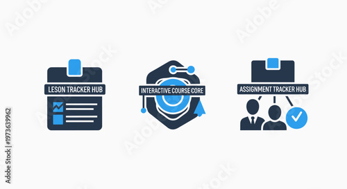 Business and contract icons: id, security, and agreement
