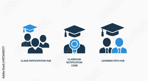 Education, learning, and certification program icons