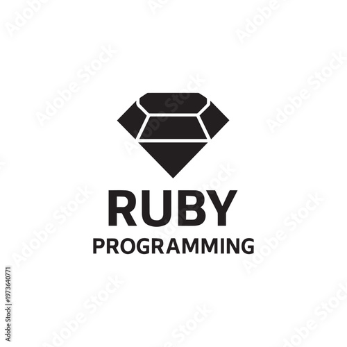 Ruby language programming icon silhouette vector design art illustration