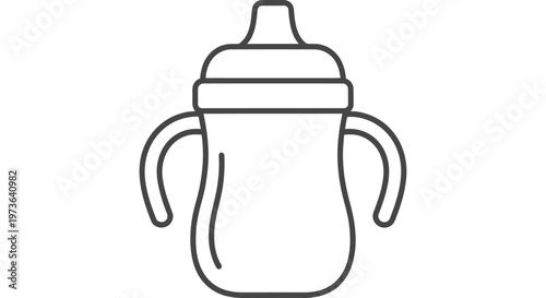 a sippy cup or baby bottle for kids and toddlers an infant feeding graphic for child care design elements on a white background