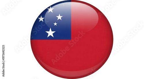 Samoa flag glossy round button isolated on transparent background Free Download Samoa flag glossy round button isolated on transparent background - GFXLoad