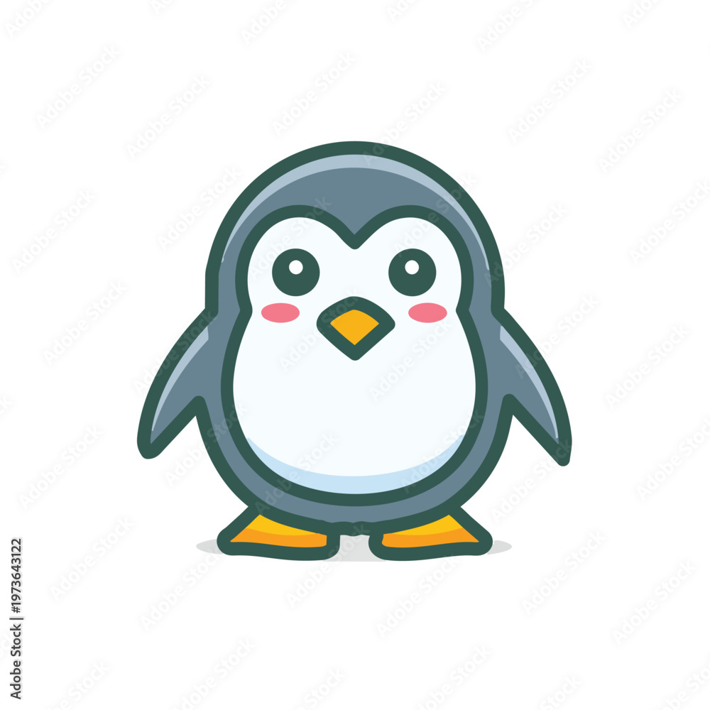 Fototapeta premium Kawaii Penguin Baby Cartoon Vector Illustration