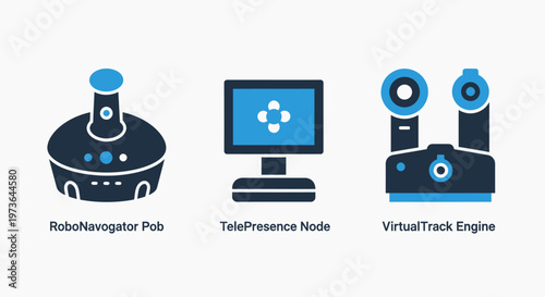 Icons for robotic navigation, telepresence, and virtual tracking