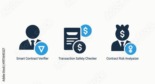 Three business role icons representing grant controller, transaction safety officer, and oversight execution