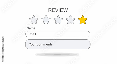 Customer Feedback Form With Poor Rating From One Star