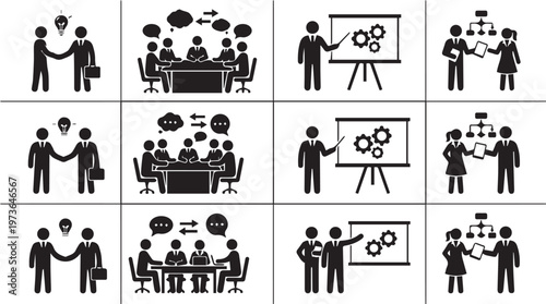 Business people communicating and presenting.