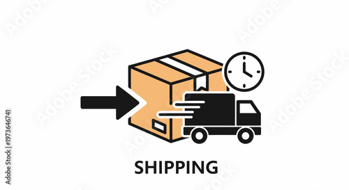 Efficient Delivery Service Concept With Fast Shipping Truck Icon