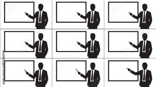 Silhouette of man in business suit.