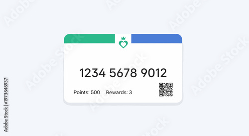 Loyalty Card Template With Points And Rewards Program Vector Illustration