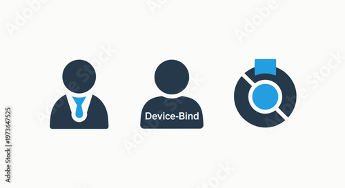 Set of UI icons representing user device and connectivity status