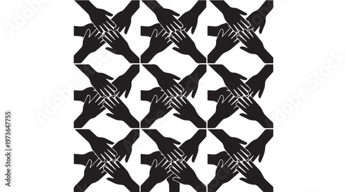Black airplanes in a geometric pattern.