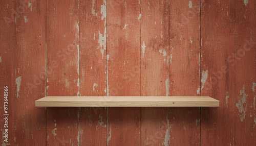 Close-up of Weathered Old Red Wooden Barn Wall Texture with Peeling Paint and Grain - Rustic Vintage Background