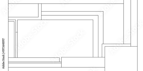 architectural background or modern line concept geometric background arranging with various small pieces of geometric square shapes.	