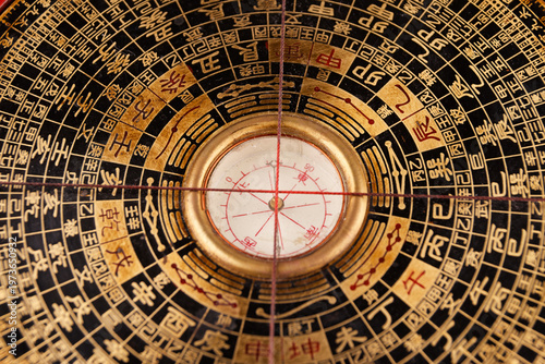 Munich, Bavaria, Germany, January 25, 2026 Chinese feng shui luopan compass aiding spiritual direction