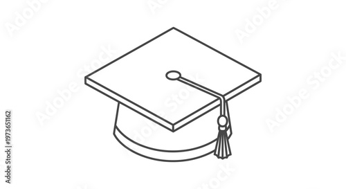 simple line art icon of a graduation cap symbolizing academic success education and achievement in modern minimalist design.
