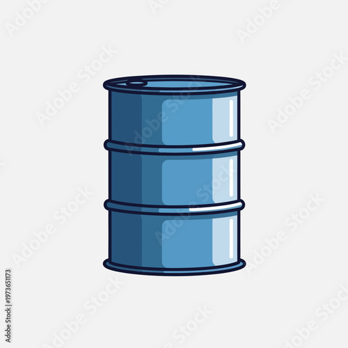 isolated oil barrel a blue drum illustration for industrial liquid storage and fuel barrel transportation needs.