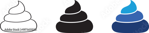 Simple poop icon vector in flat style, isolated on white background for web and app design projects.