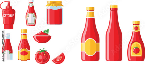 Colorful winter sweaters vector set featuring festive knitted pullovers with geometric, reindeer and snowflake patterns isolated on white background for fashion design