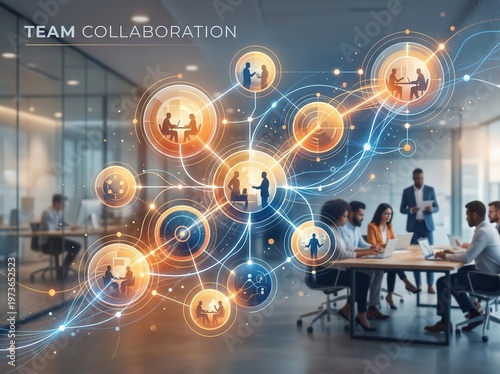 Abstract Team Collaboration Background for Corporate HR and Workplace Diversity Presentation 4:3