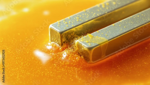 Fork in orange sauce.