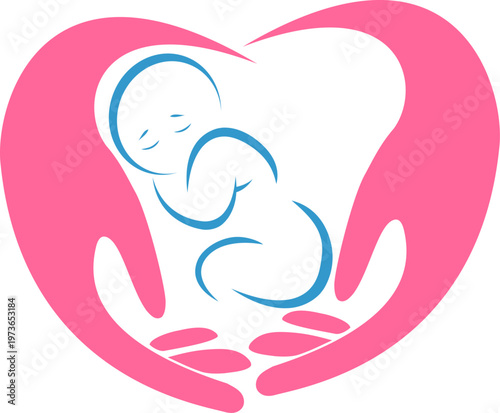 Wallpaper Mural Zwei Hände als Herz und Baby Logo, Hand, Kind, Baby, Logo Torontodigital.ca