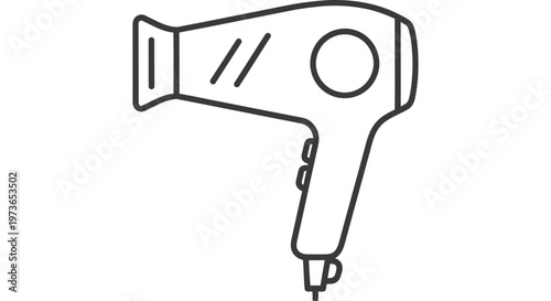 hairdryer icon a simple vector line art outline for beauty and hair styling perfect for personal care product design.