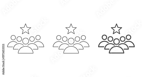 team leader and best employee concept with a star above a group of people representing leadership recognition and teamwork.