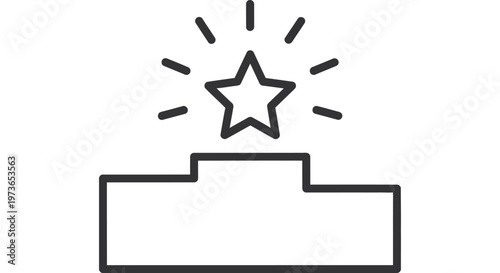 winner podium with a shining star award symbolizing first place success and achievement perfect for concepts of winning and reward.
