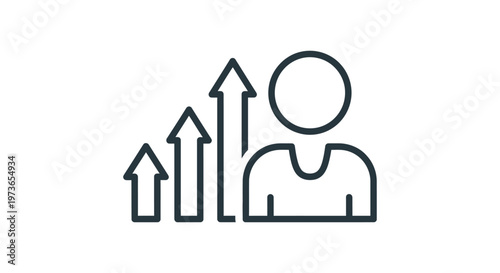 personal growth and career development icon showing an individuals progress self improvement and success.