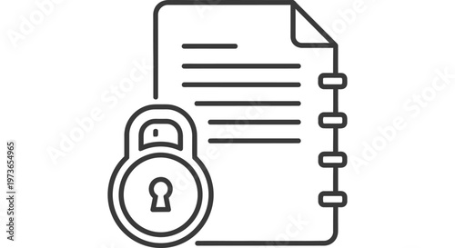secure document icon showing data protection and file security a locked file graphic symbolizing digital privacy and confidentiality.
