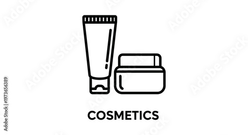 cosmetics beauty skincare makeup personal care product icon of a tube and jar perfect for modern e-commerce and branding projects.