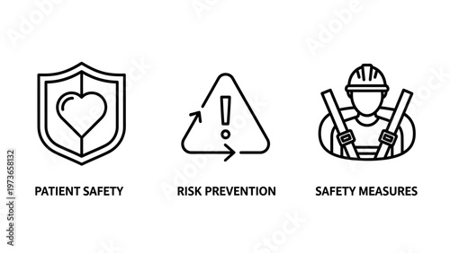 Workplace and patient safety compliance icons