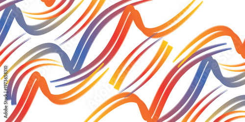 Color Line Waves. Flowing Paint Splash. Abstract Dynamic Background for Holi Festival. Wave Shape Gradient 3D Rainbow Ribbon.