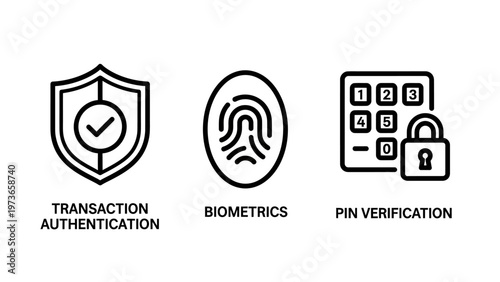 Security and identity verification transaction authentication icons