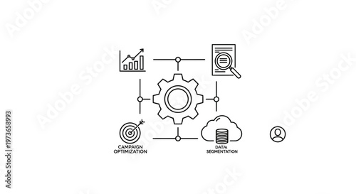 Business process optimization with data segmentation and campaign management icons