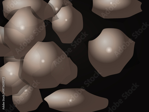 Glossy Chrome Blobs Metallic Silver Premium Abstract Art