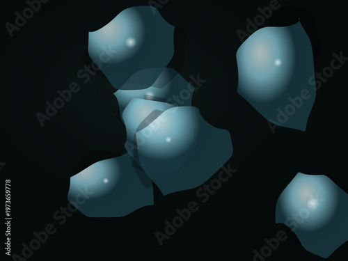 Glossy Chrome Blobs Metallic Silver Premium Abstract Art