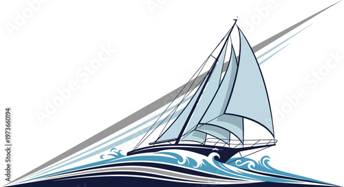 Gemini said

A luxury yacht and white sailboat cruise across the summer sea under a clear sky, featuring a nautical vessel illustration perfect for travel, vacation, or regatta sport on the ocean wate