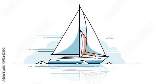 Gemini said

A sleek sailing yacht cruises across the turquoise ocean under a summer sky, its white sails catching the wind during a nautical travel vacation at sea