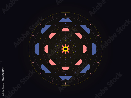 Intricate Geometric Mandala Sacred Geometry Ornament Background