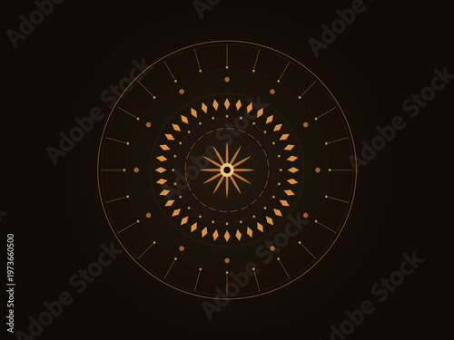 Sacred Geometry Mandala Intricate Circular Ornament Vector Art