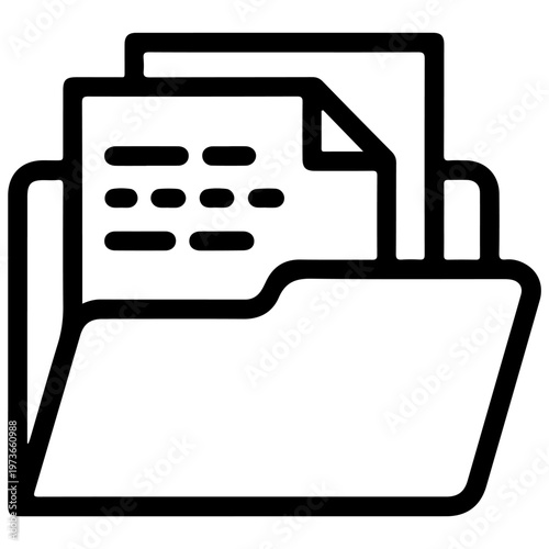 An icon representing a printer and document folder combination for file output