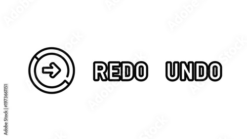 Redo and undo icons for action reversal in software interfaces