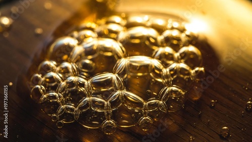 Golden Bubbles on Surface.